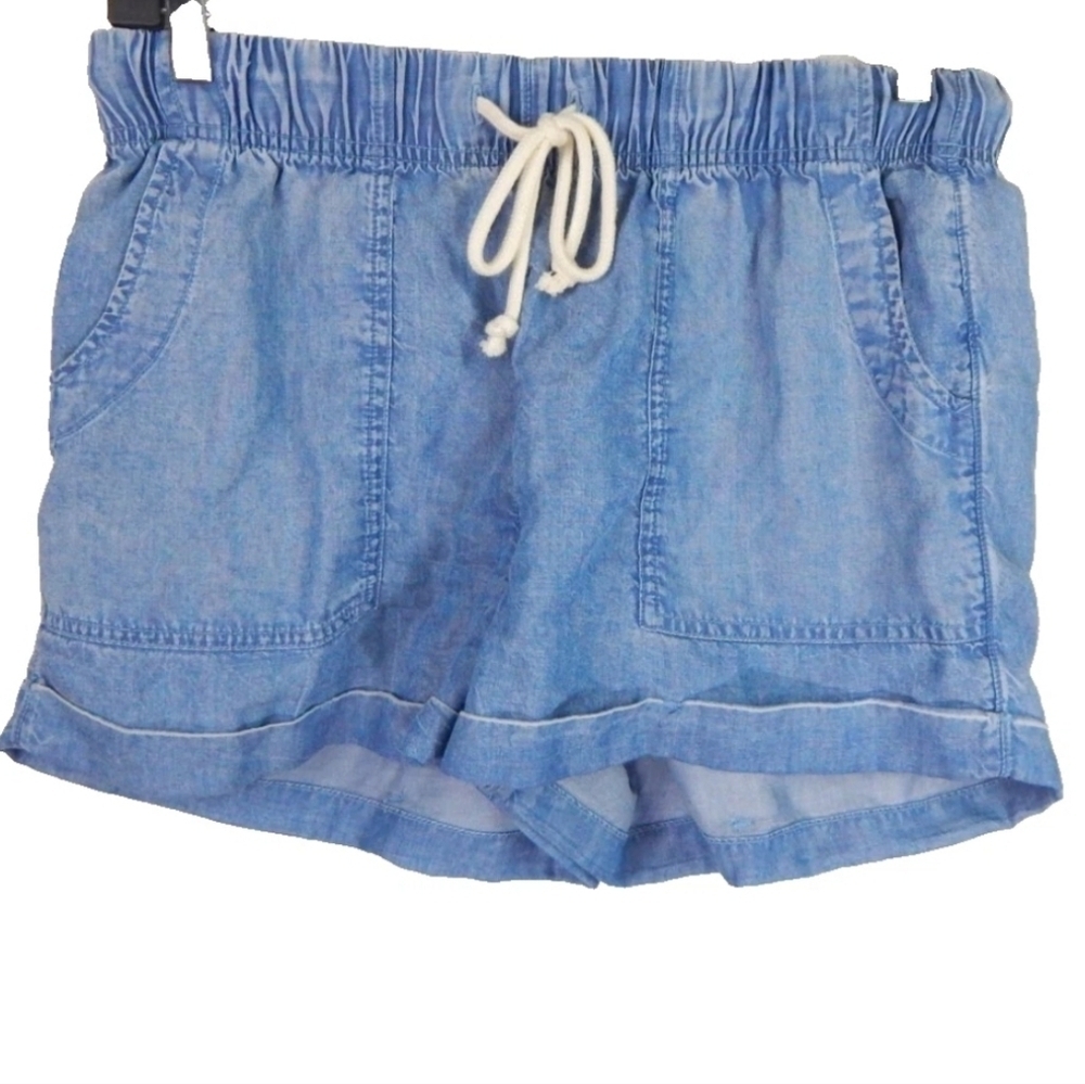 Aerie High Rise Chambray Tie‎ Waist Sailor Shorts